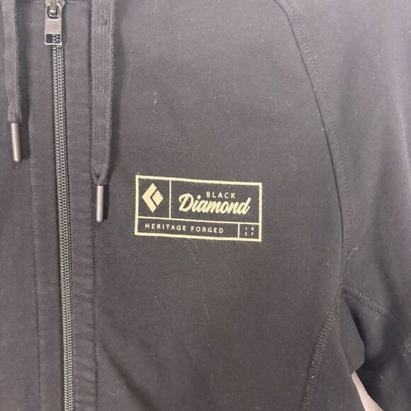 Black Diamond Black Hooded Zip Up Sweatshirt Women's XS - Picture 3 of 11